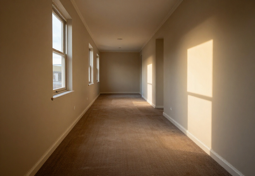 Dry and restored living room in Newport home after flood restoration